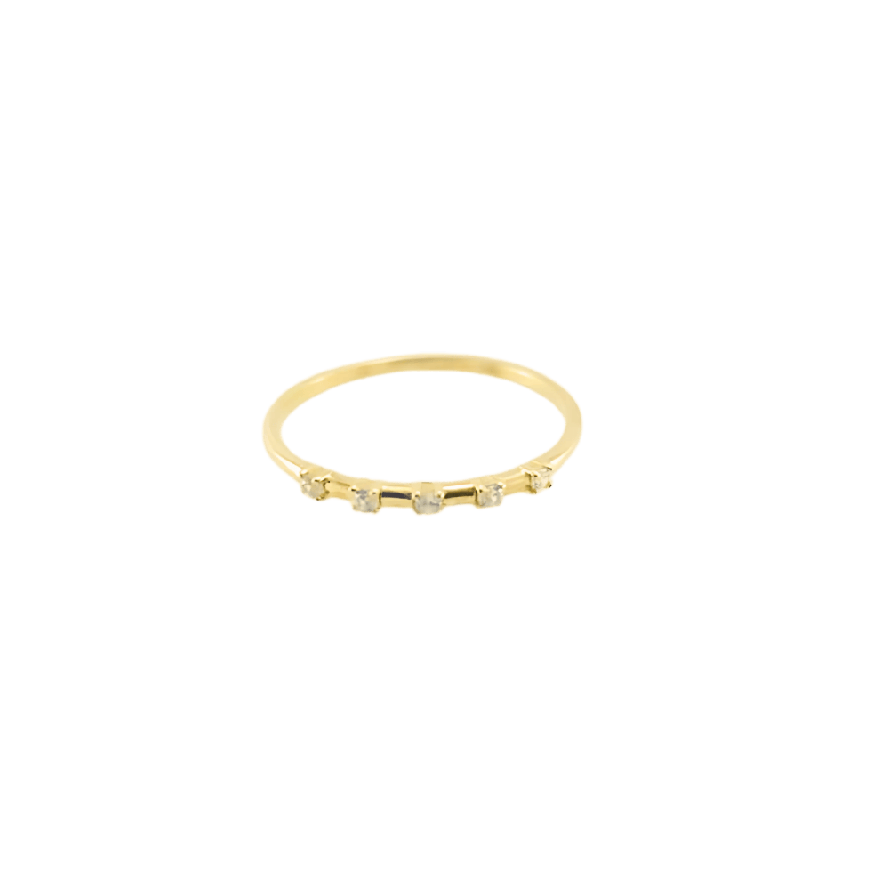 Anello 5 zirconi in oro 9 kt-1