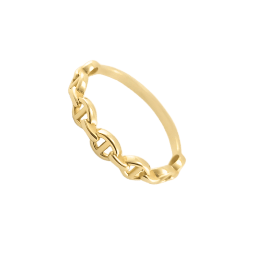 Anello catena oro giallo 18 kt