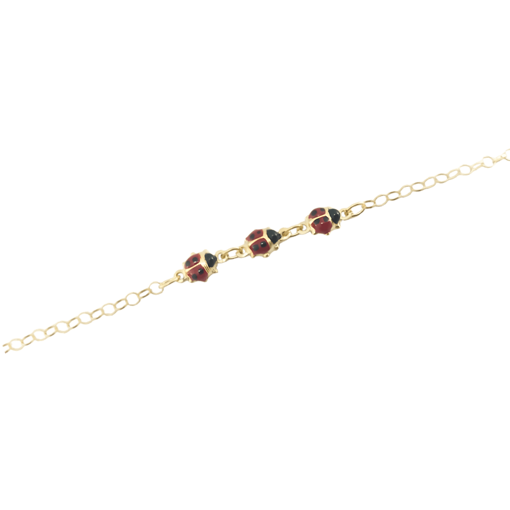 Bracciale battesimo coccinelle in oro giallo 9 kt-1