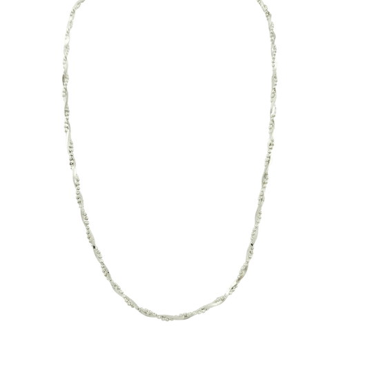 Collana doppia catena spirale in argento 925
