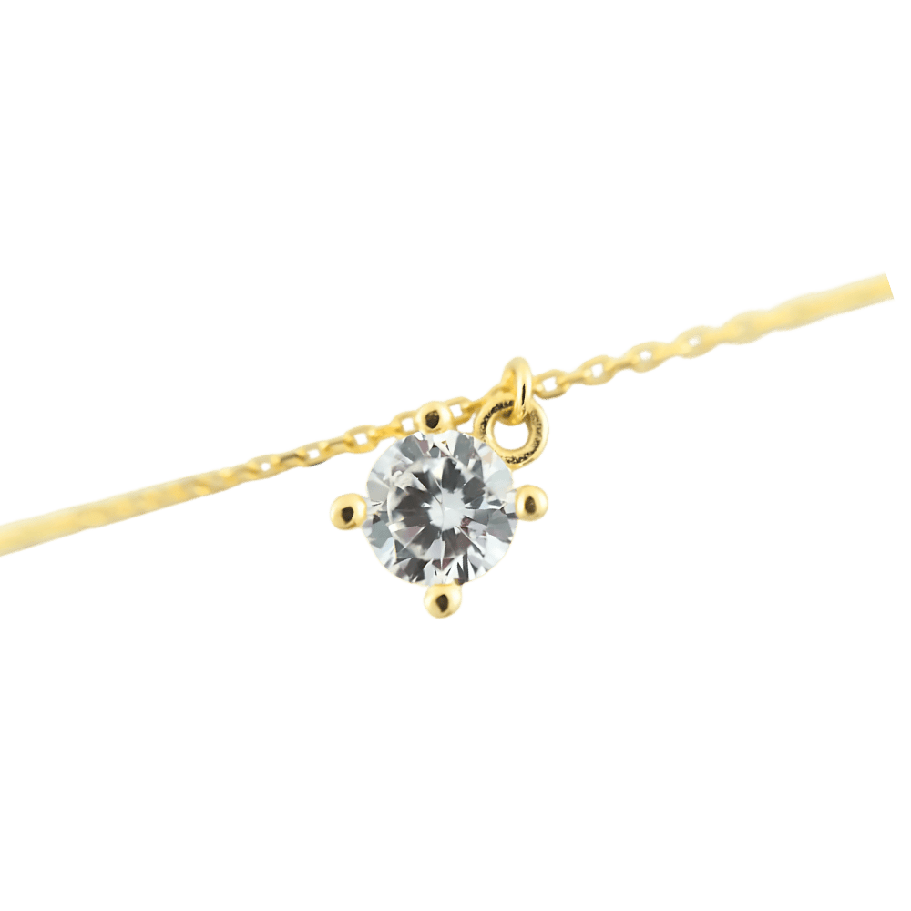 Collana punto luce 9 kt in oro giallo con zircone-1