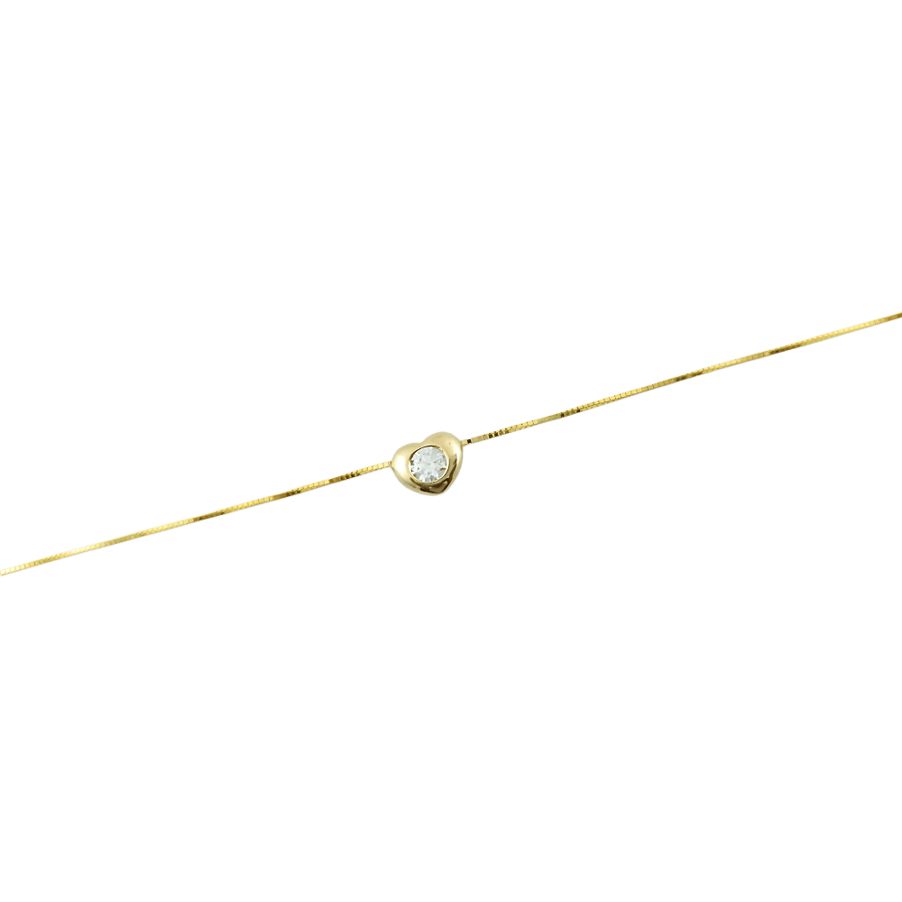 Collier punto luce cuore oro 9kt con zircone-1