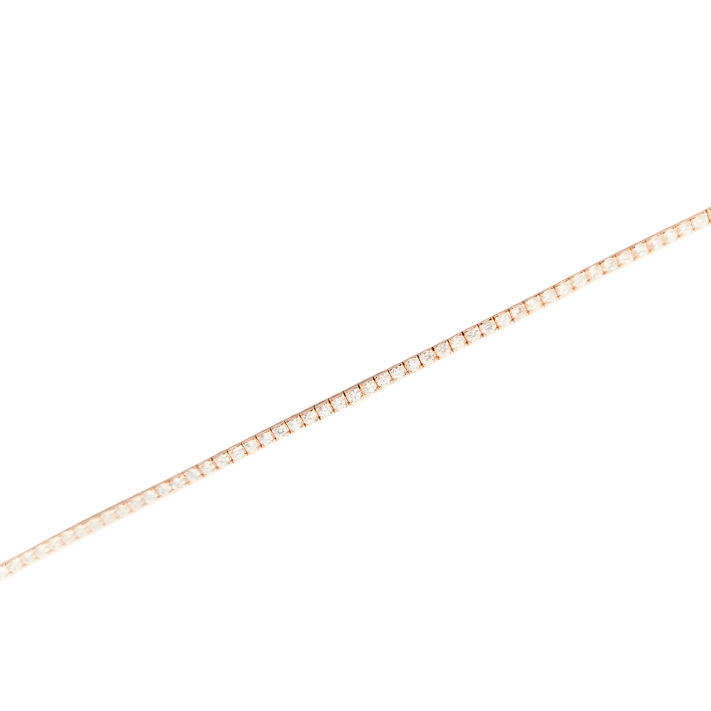 Bracciale tennis in argento 925 color rosa con zirconi