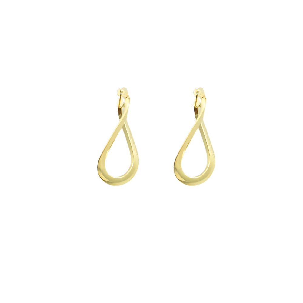 Orecchini ovali ondulati in oro 18 kt