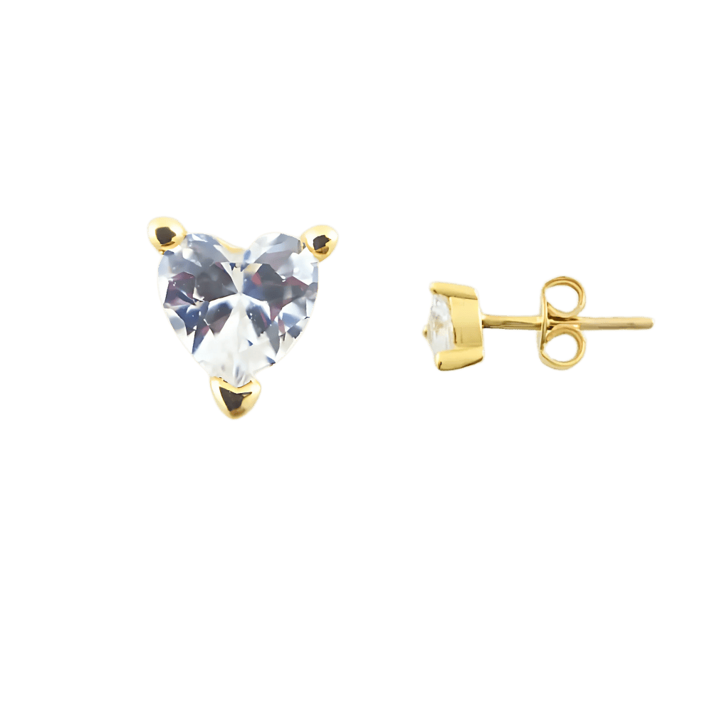 Orecchini cuore luminoso in oro 9 kt