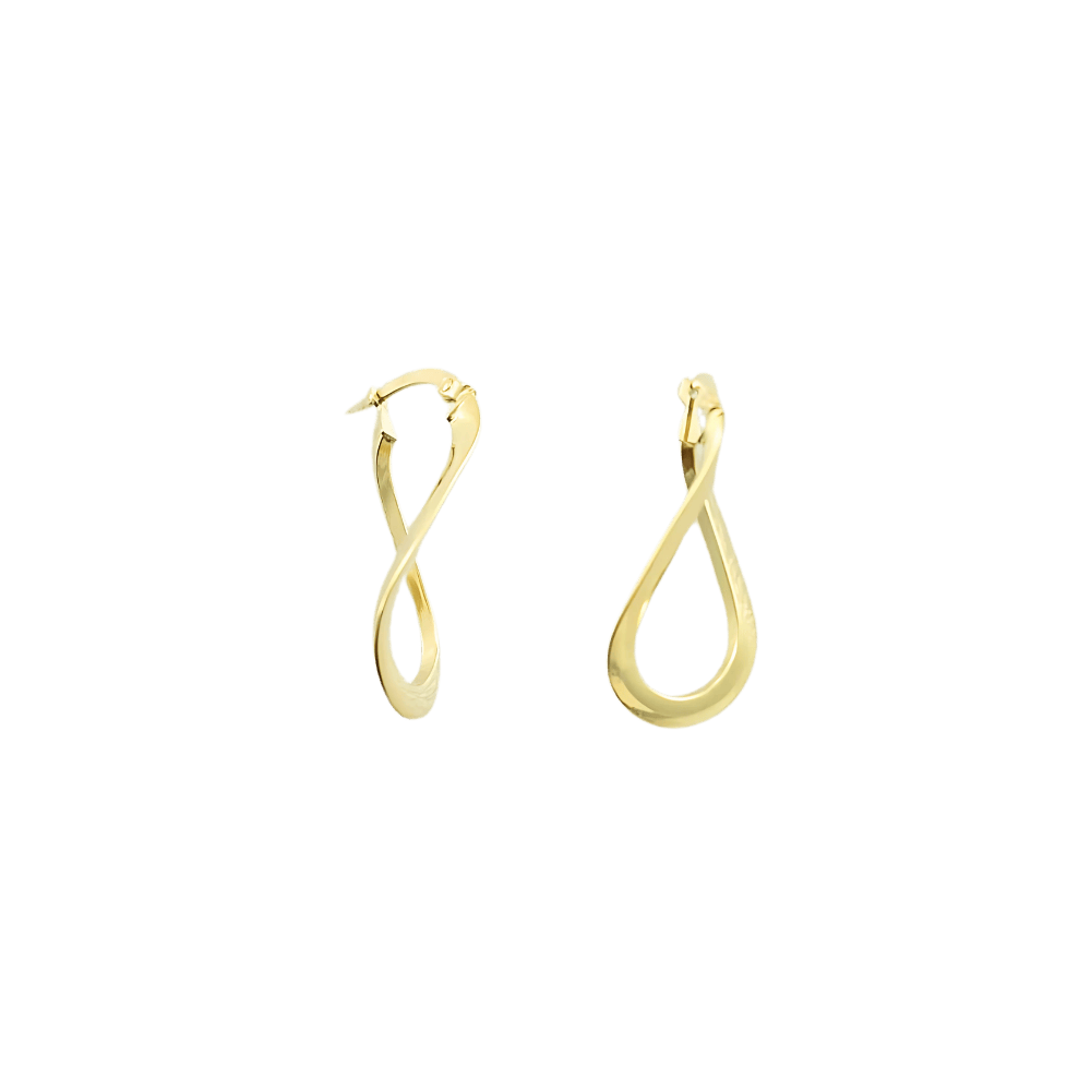 Orecchini ovali ondulati in oro 18 kt