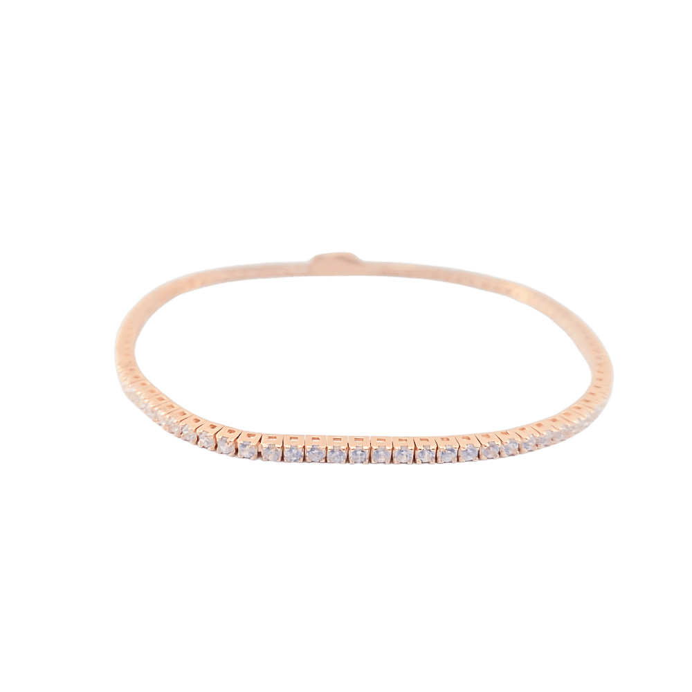 Bracciale tennis in argento 925 color rosa con zirconi