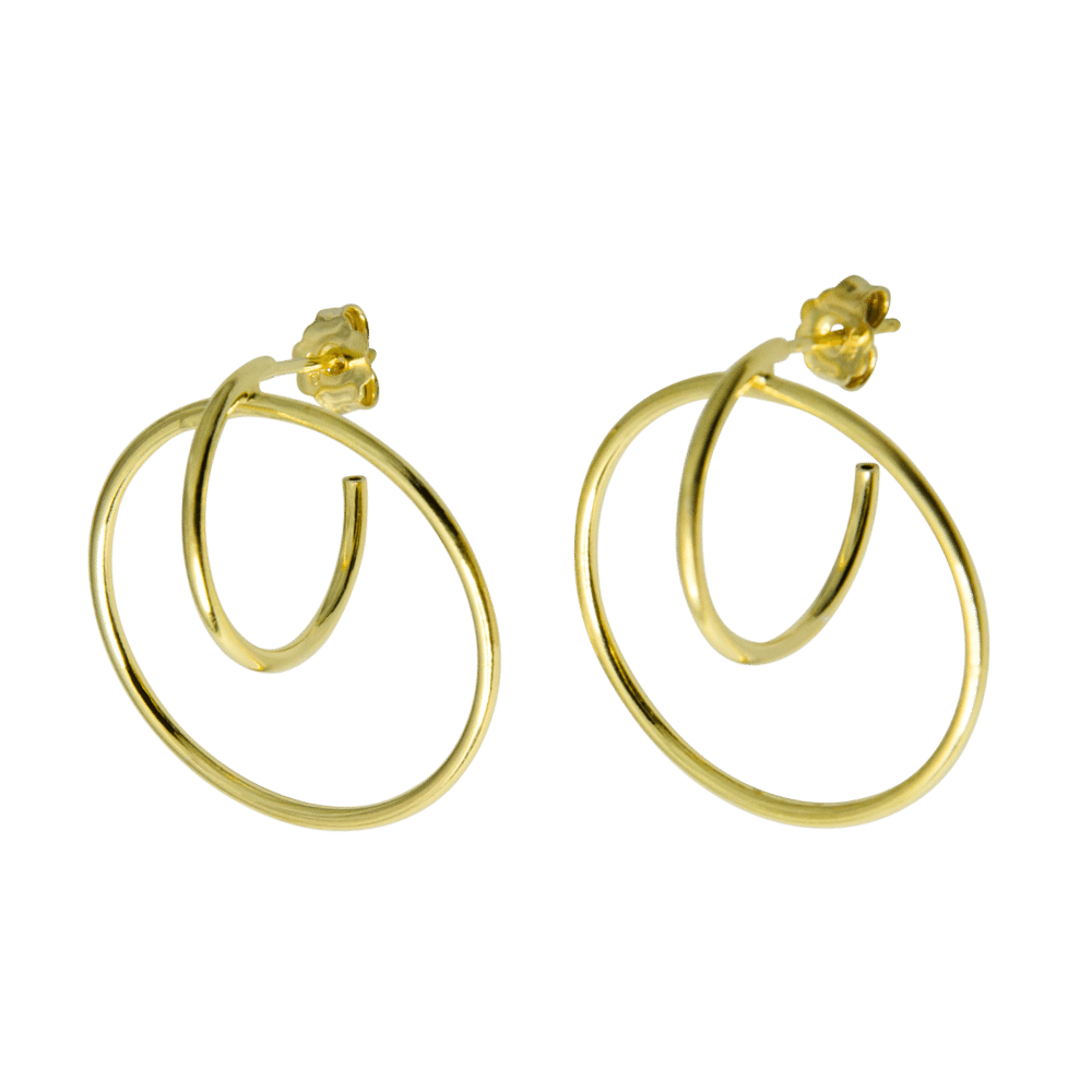 Planet design earrings in 925 silver Large 25 mm