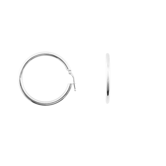 Orecchini a cerchio in oro bianco 18 kt