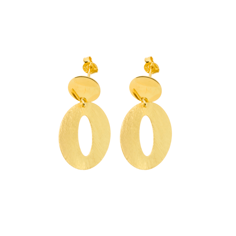 Orecchini ovali in argento- colore oro