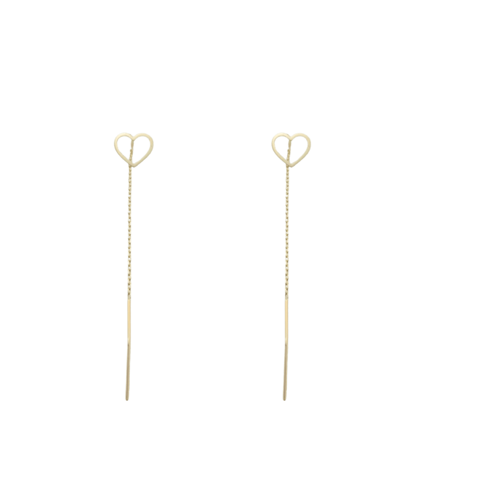 Orecchini saliscendi in oro-cuore-1