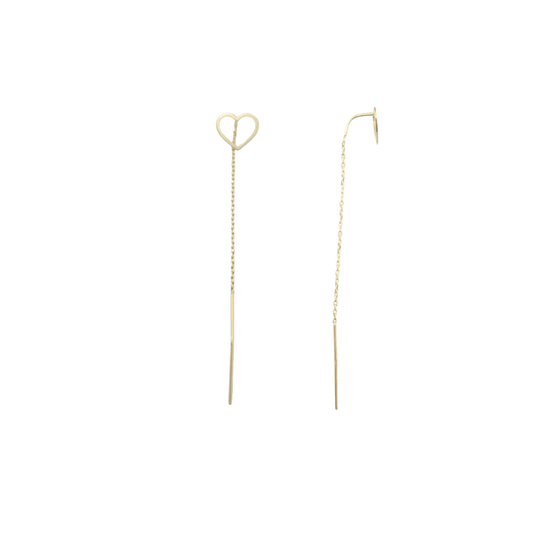 Orecchini saliscendi in oro- cuore