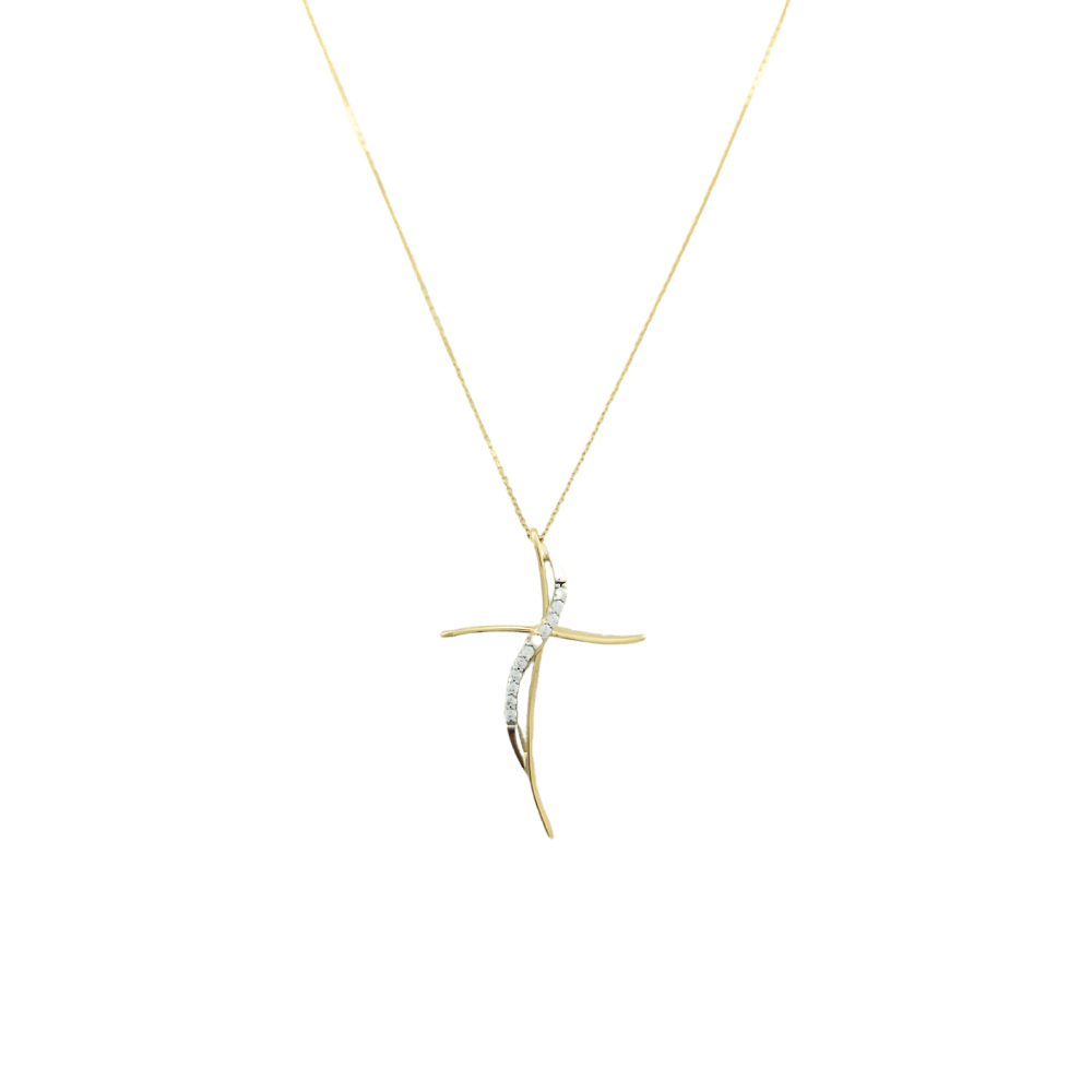 collana croce oro giallo 18 kt