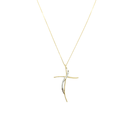 collana croce oro giallo 18 kt