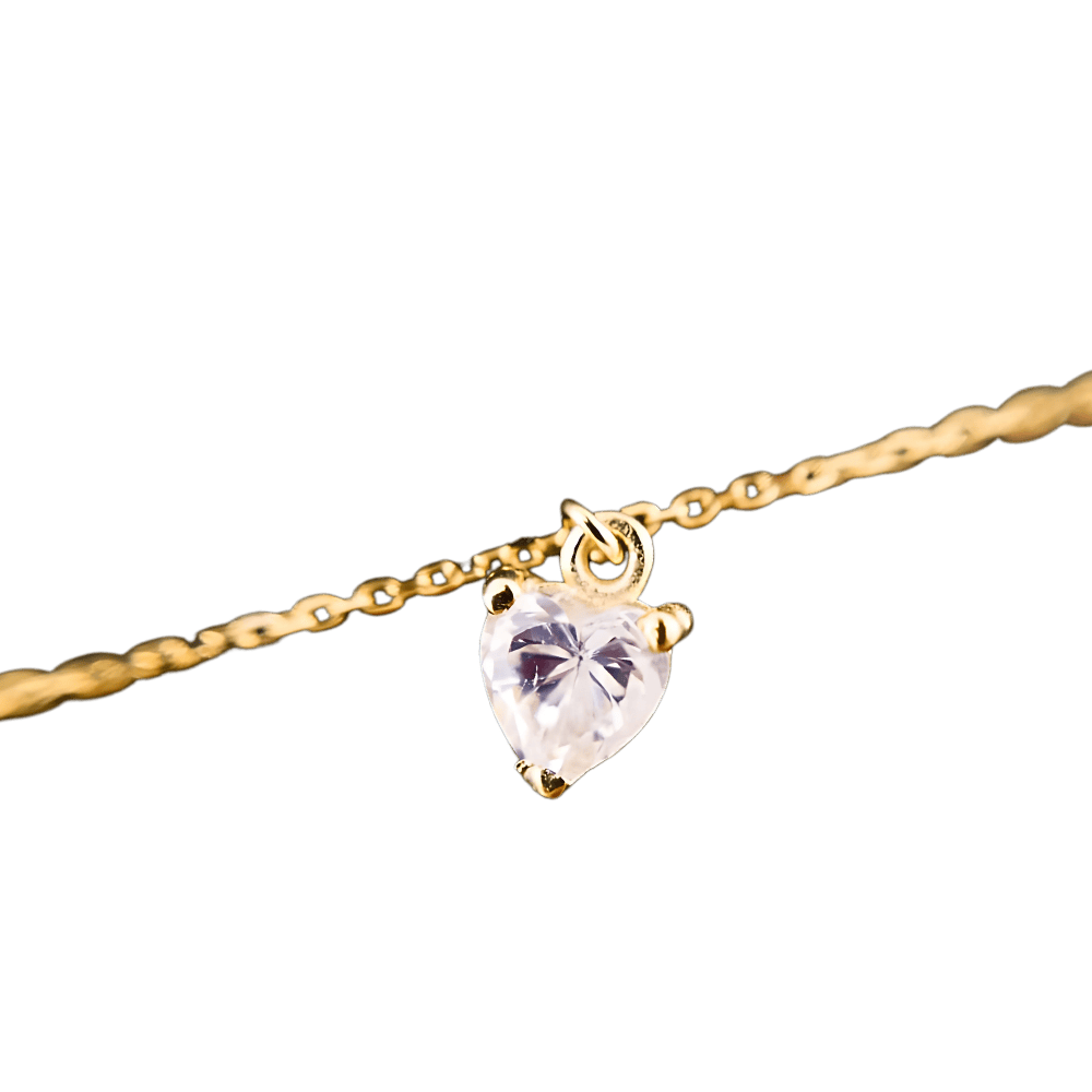 collana oro 9 kt con zircone a cuore-1