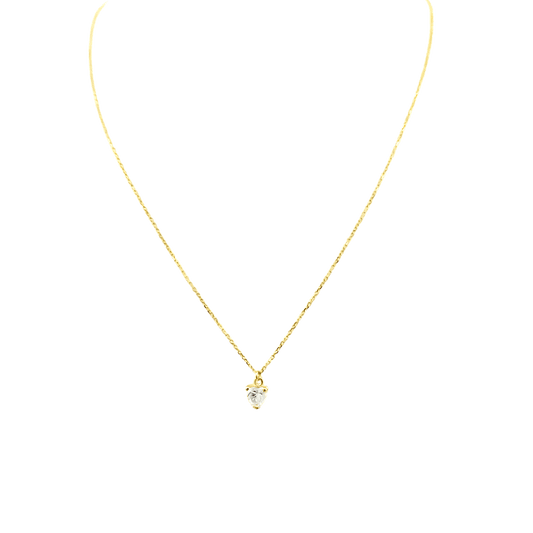 collana oro 9 kt con zircone a cuore