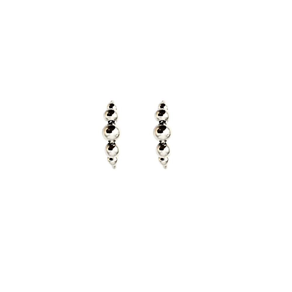 925 silver sphere design hoop earrings