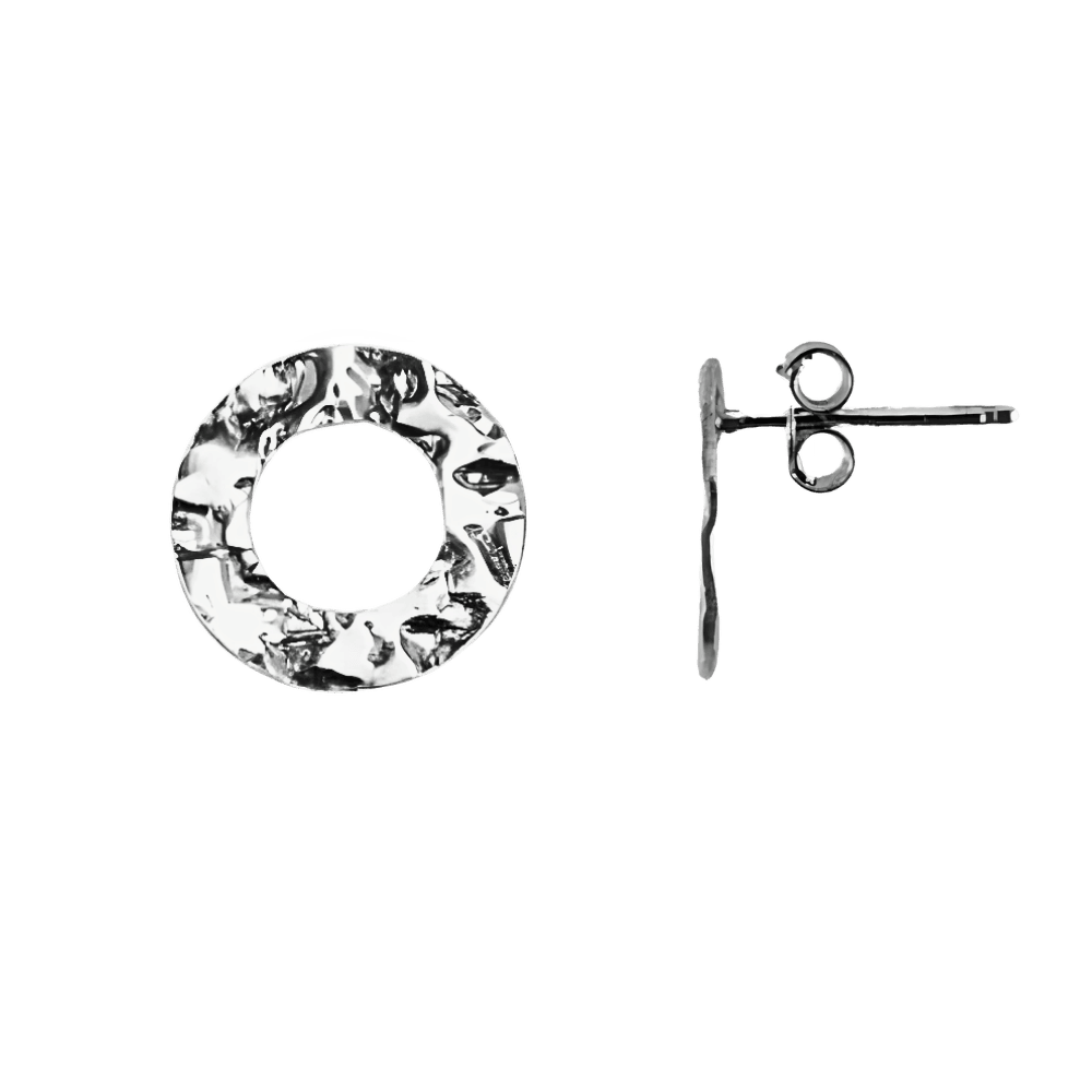 Orecchini a cerchio battuto design argento 925