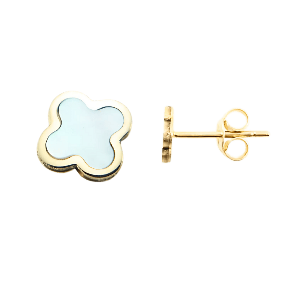 orecchini fiore oro 14 kt e madreperla