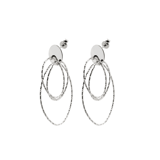 orecchini pendenti a 3 cerchi- in argento