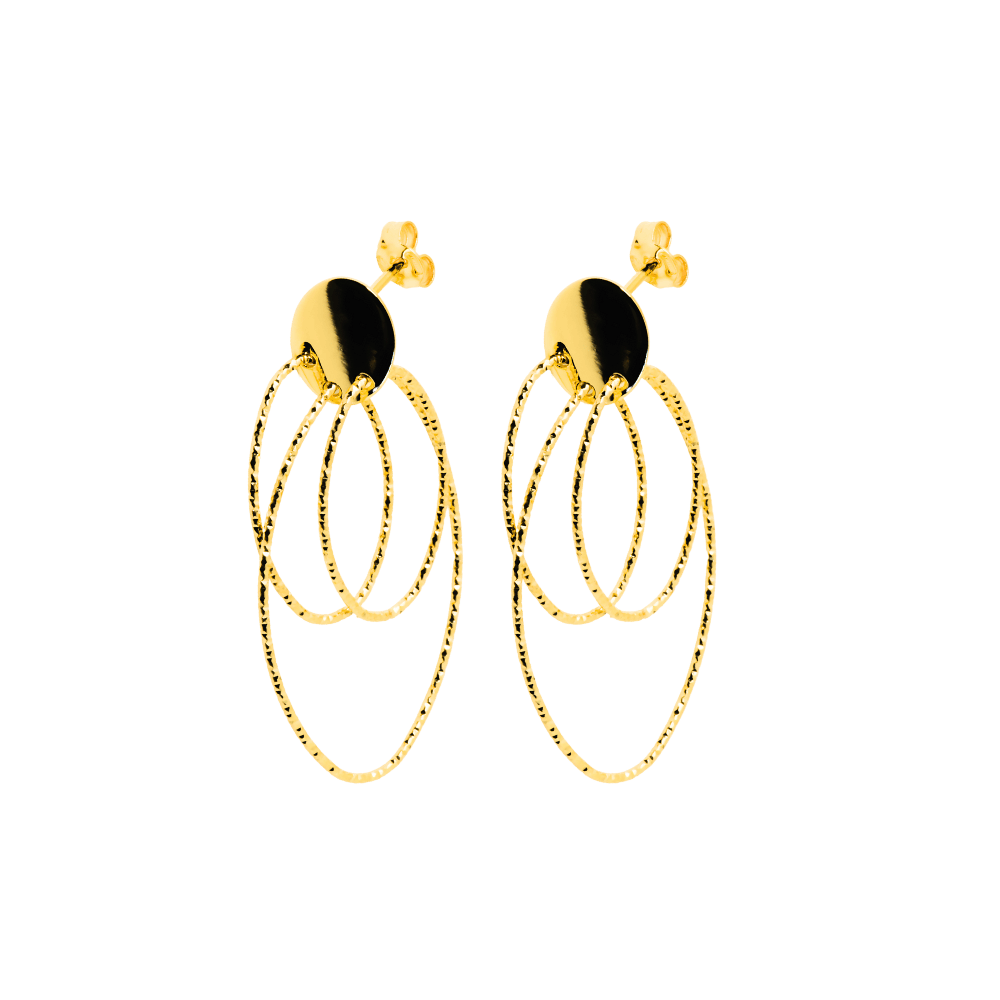 orecchini pendenti a 3 cerchi- in argento color oro