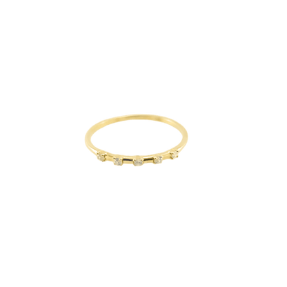 Anello 5 zirconi in oro 9 kt-1