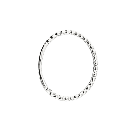 Anello fedina sfere in oro bianco