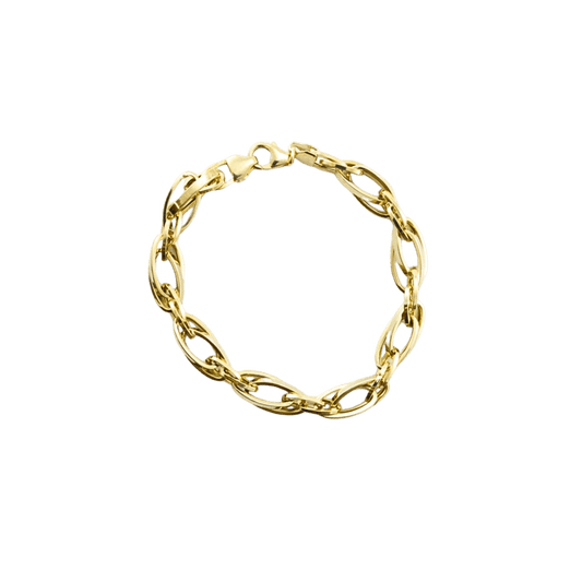 Bracciale-catena a maglia lunga-oro giallo 9 kt