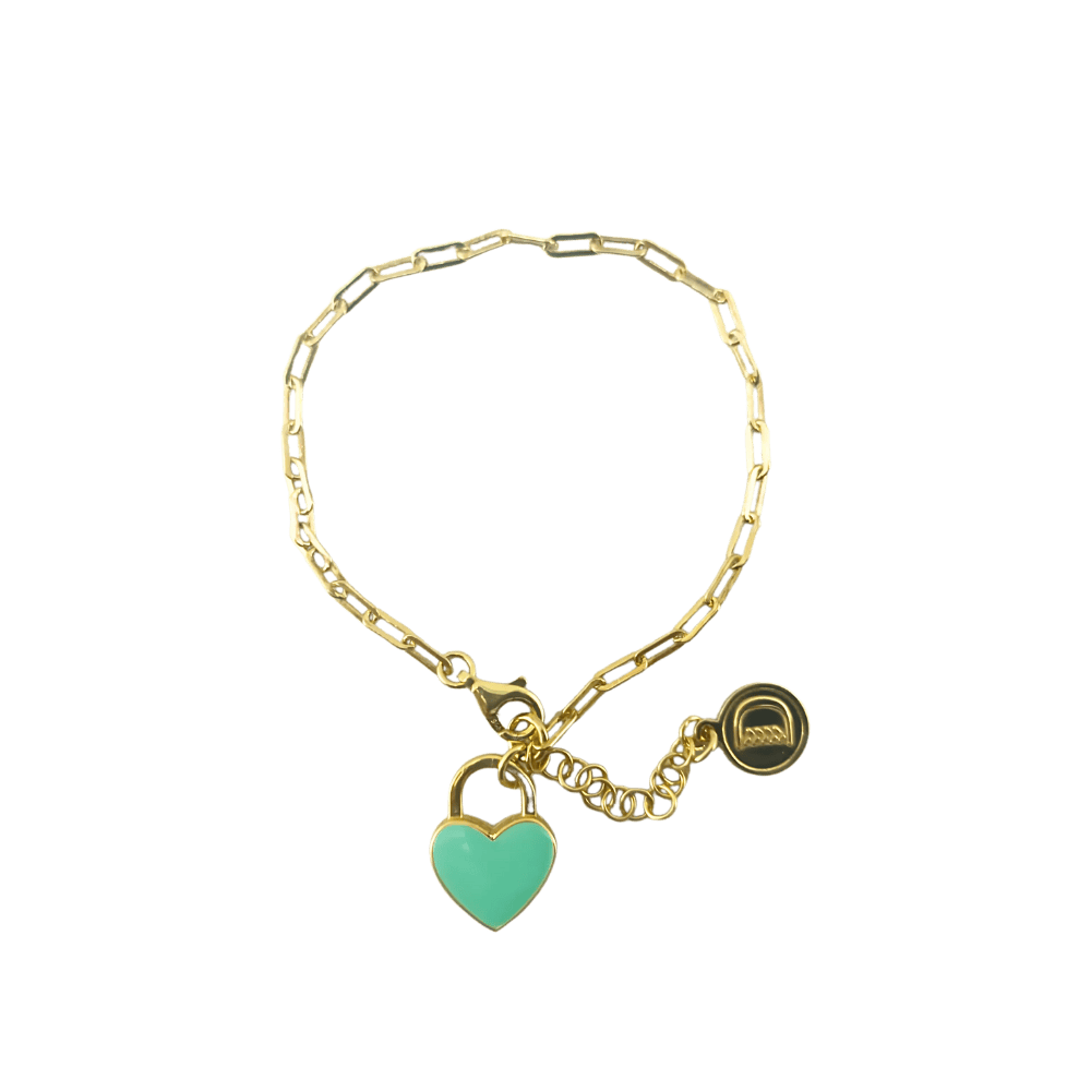 Bracciale Dueaerre promessa nel cuore argento 925dorato-cuore turchese