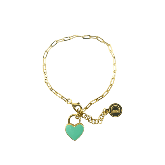 Bracciale Dueaerre promessa nel cuore argento 925dorato-cuore turchese