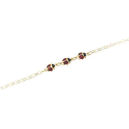 Bracciale battesimo coccinelle in oro giallo 9 kt-1