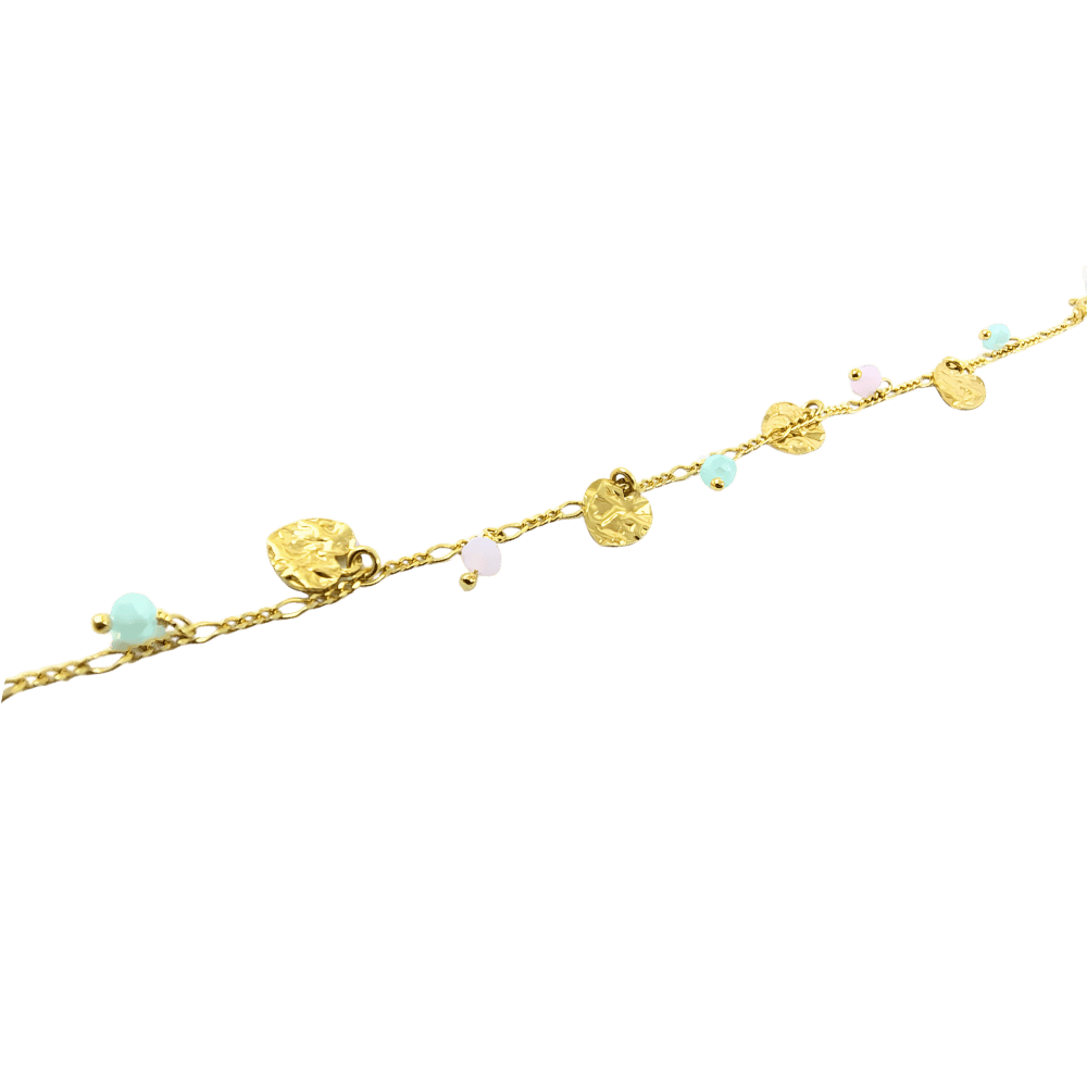 Bracciale charms e cuore in argento 925 color oro-1