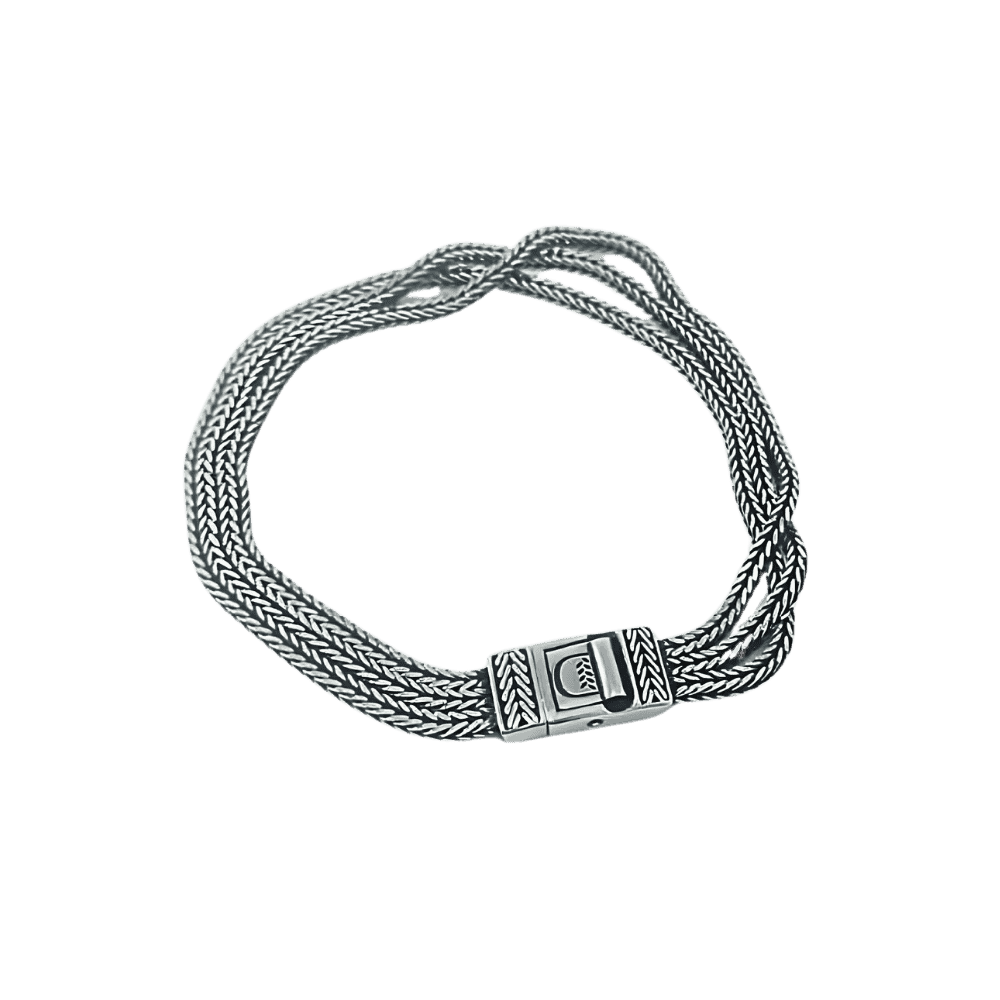 Bracciale dueaerre caos apparente-argento 925 tre fili