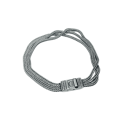 Bracciale dueaerre caos apparente-argento 925 tre fili