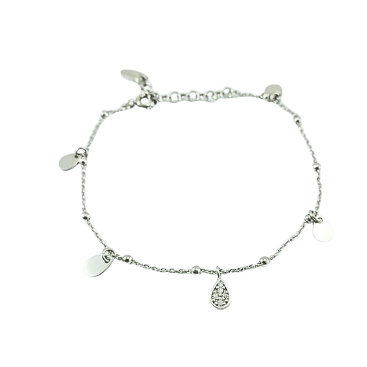 Bracciale goccia zirconi in argento 925