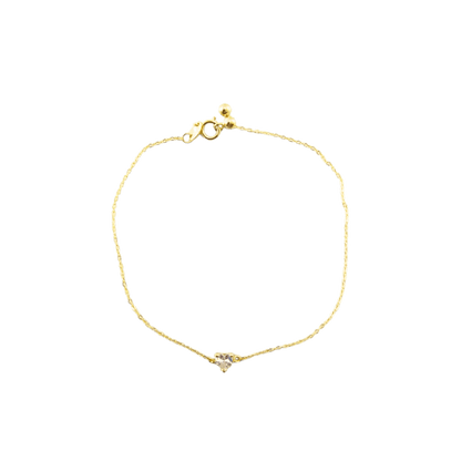 Bracciale oro giallo 9kt zircone a cuore