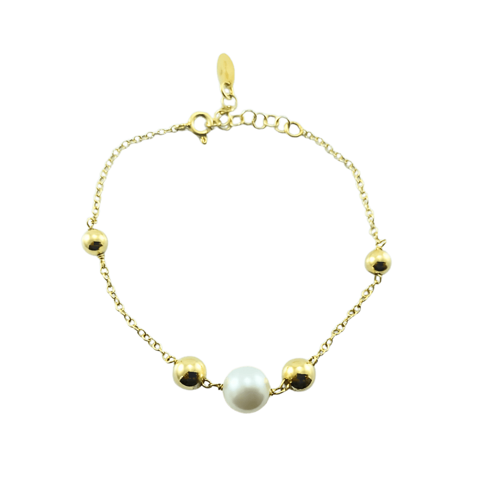 Bracciale sfere design-argento 925 e perla