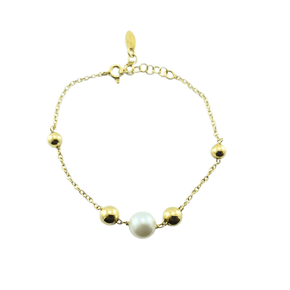 Bracciale sfere design-argento 925 e perla