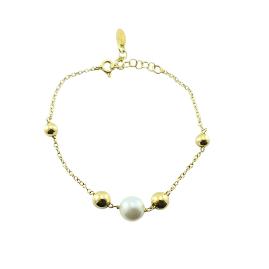 Bracciale sfere design-argento 925 e perla