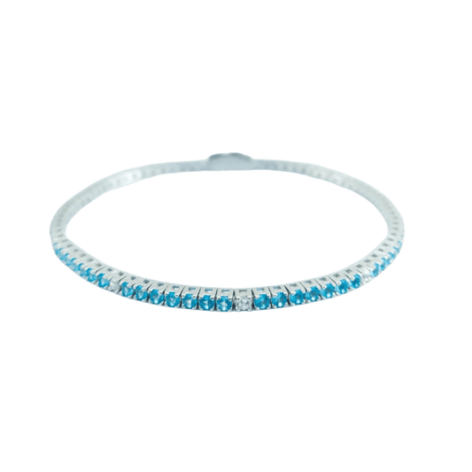 Bracciale tennis in argento 925- azzurro e bianco