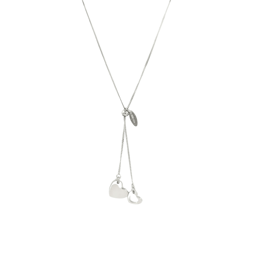 Collana 2 cuori scorrevole in argento 925