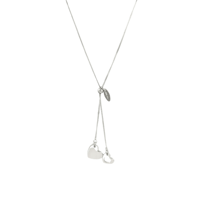 Collana 2 cuori scorrevole in argento 925