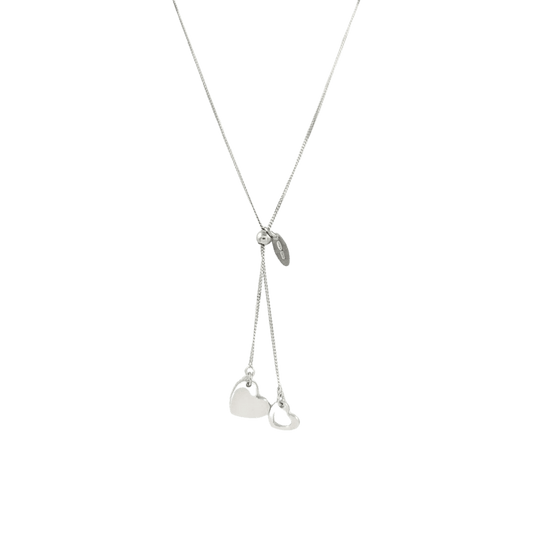 Collana 2 cuori scorrevole in argento 925