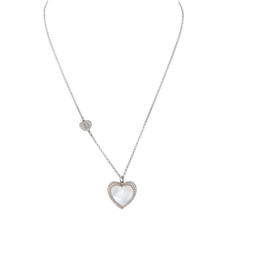 Collana Dueaerre cuore madreperla lunga- argento 925