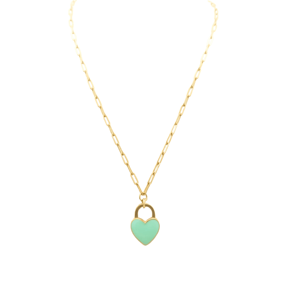 Collana Dueaerre in argento 925 - dorata-cuore turchese