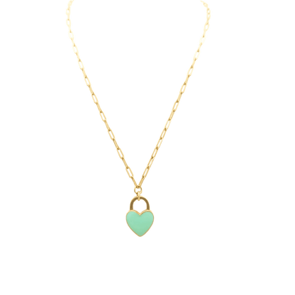 Collana Dueaerre in argento 925 - dorata-cuore turchese