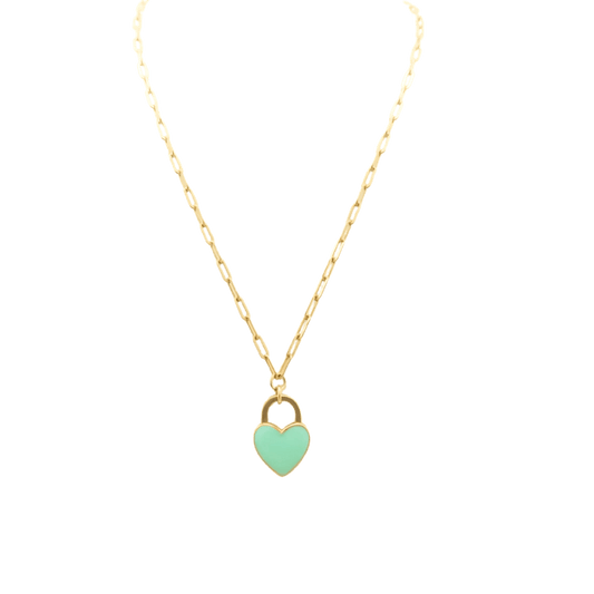 Collana Dueaerre in argento 925 - dorata-cuore turchese