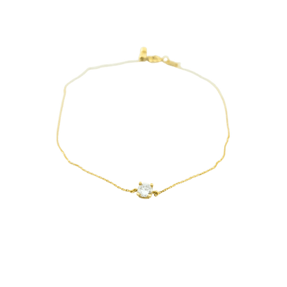 Bracciale catena rolò e zircone in oro 9 kt