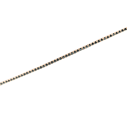 Bracciale tennis in argento 925 color rosa con spinello nero