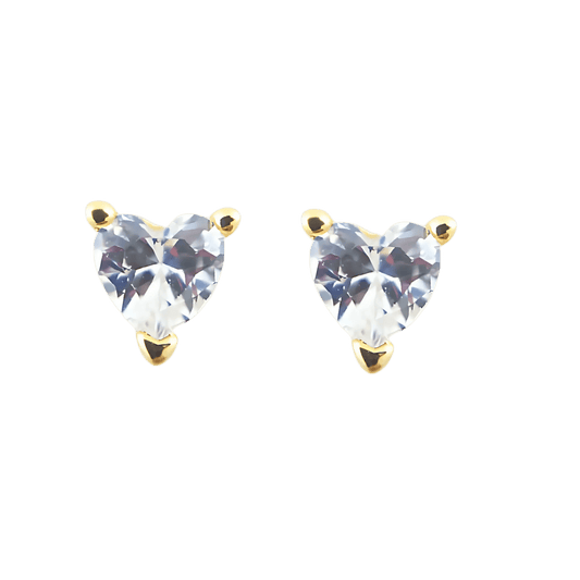 Orecchini cuore luminoso in oro 9 kt